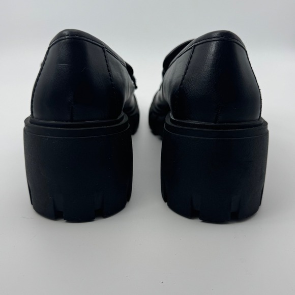 Madden Girl Hoxtonn Lug Sole Loafers Chain Accent Black Women's Size 8.5M - Picture 6 of 12